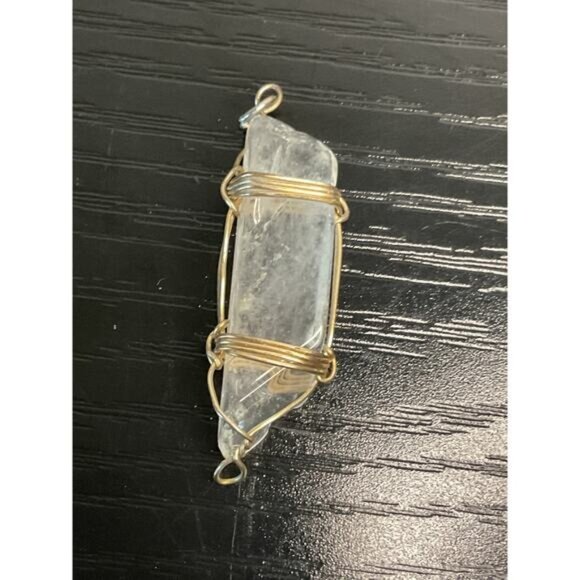 Wire Wrapped Quartz Crystal Pendant - Picture 2 of 3